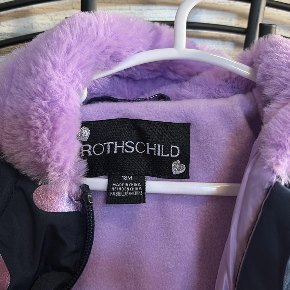 NWT 18 month faux fur lined heart jacket - Picture 4 of 9
